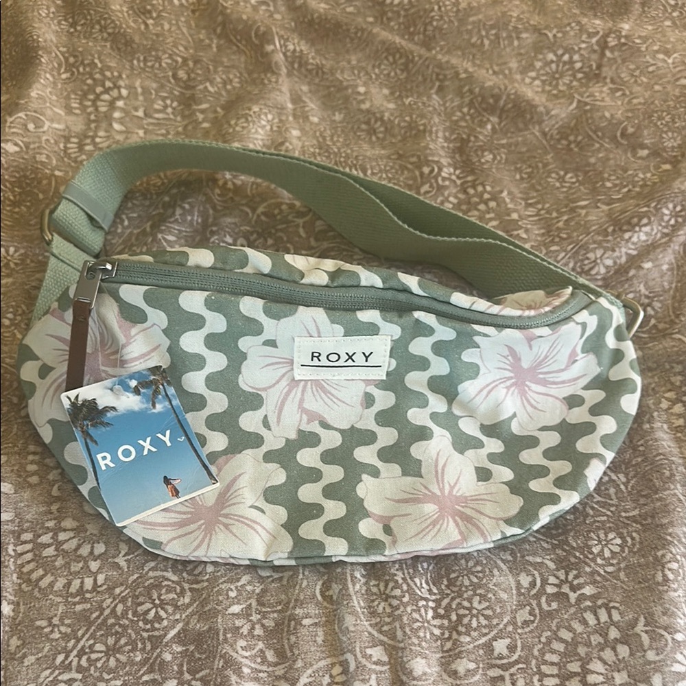 Roxy Green and Pink fanny/crossbody Bag with Durable Fabric